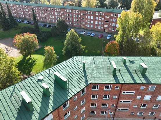 An aerial image of blocks of flats in Kaleva, Tampere, on 3 October 2024.