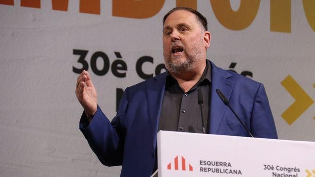 Junqueras ha fet el discurs final del 30è congrés nacional del partit a Martorell (ACN/Aina Martí)