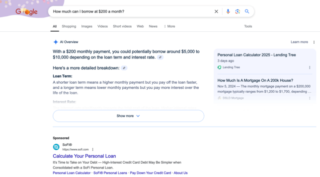 Google's mortgage calculator stopped working
