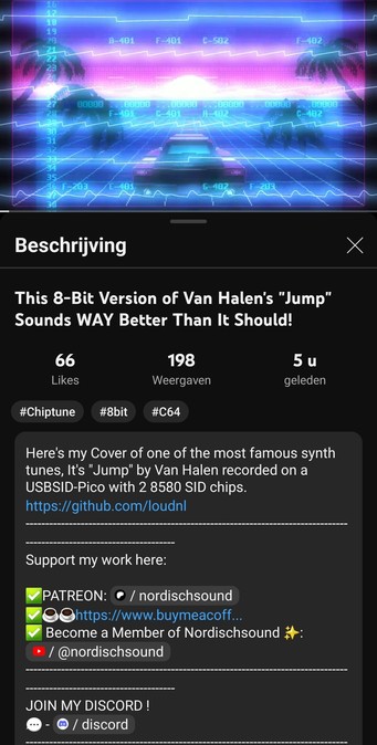 Checkout @nordischsound 's latest chiptune cover of one of the most famous synth tunes, It's "Jump" by Van Halen recorded on a USBSID-Pico with 2 8580 SID chips!
#chiptunes #retro #commodore64 
https://youtu.be/lzvkWlDq2TM