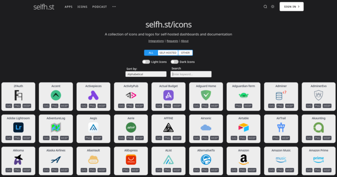 🇫🇷 
selfh.st/icons
Une collection d'icônes et de logos au format SVG, PNG, WEBP pour vos projets 😉

🇬🇧 
selfh.st/icons
A collection of icons and logos in SVG, PNG, WEBP format for your projects 😉
