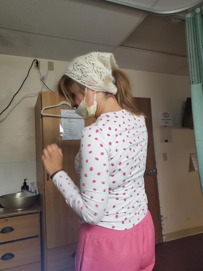 Scarf tied on head