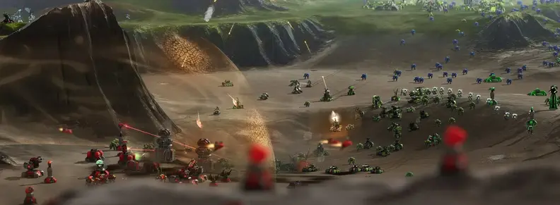 🕶️ A bird's-eye view of a multiplayer game, featuring 3 factions, the closest to the observer - a red faction, sheltered by a force field is firing and taking heavy cannon fire from the green faction, while in the distance a blue faction is approaching.

📚️ Beyond All Reason is a free, multi-platform, single-player / multi-player RTS with a sci-fi theme, simple metal and energy based economy, and classic gameplay (4X for supremacy on). The player starts with a mecha, draws resources, builds his army and faces adversity. A mature game designed by and for gamers, with scenarios, handpicked maps, over 400 different units designed with great care, a new multithreaded path system and OpenGL 4 support allowing the game to be played with over 10000 units at over 100 FPS in 4K, reworked lights, shadows and fog, a lobby client (also mature, for single-player / multi-player, co-op vs other players and/or AIs, scenarios, rating, content loading, ...). Awesome!