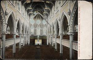 A historic postcard of the interior showing the galleries that were in the original design.