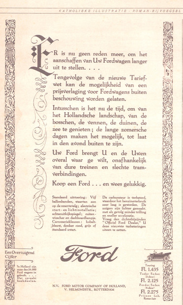 Katholieke Illustratie advertentie voor Ford