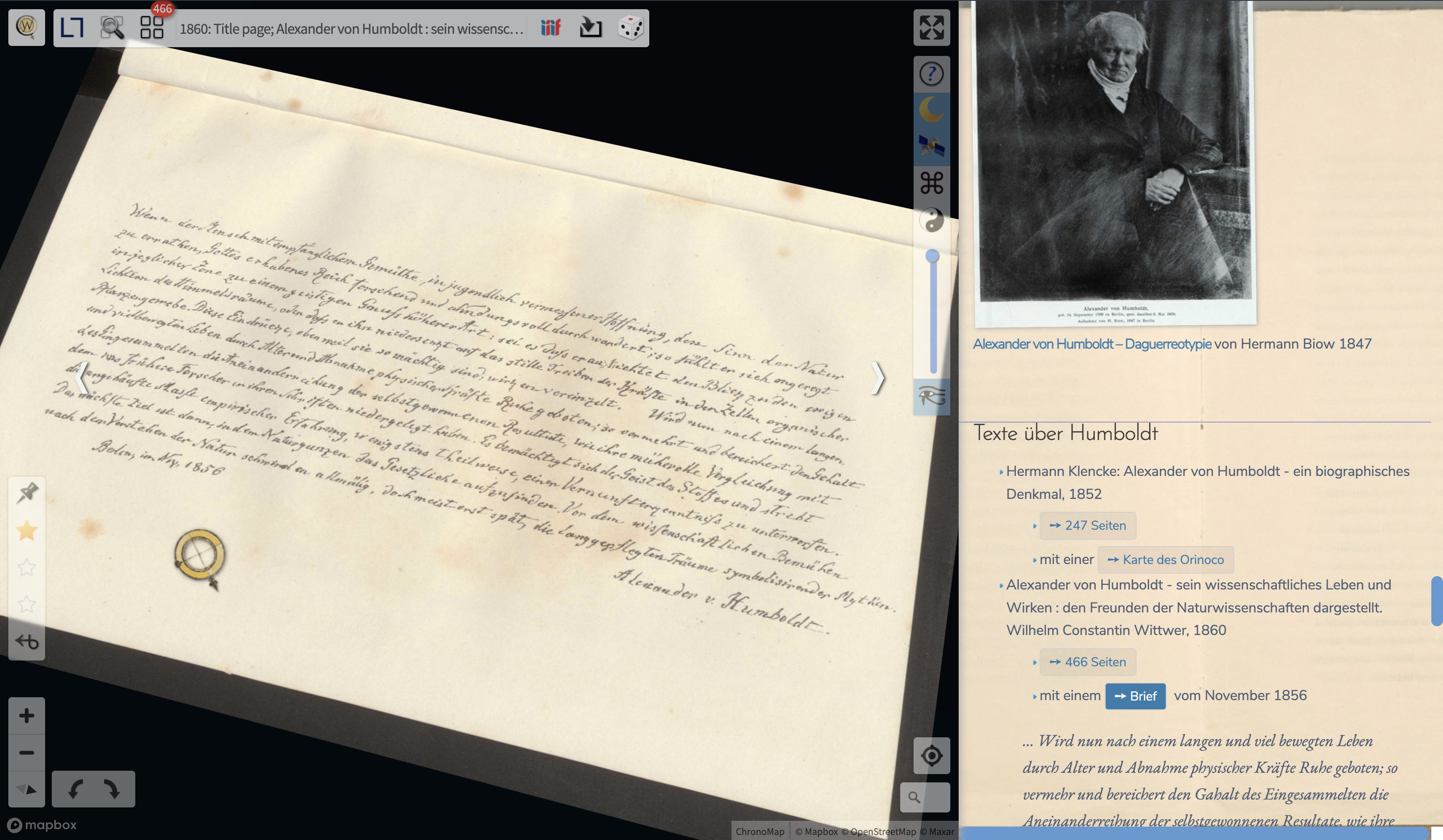 Brief von Alexander von Humboldt im Facsimile
