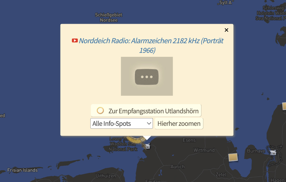 Keine Vorschau zur Dokumentation "Norddeich Radio"  in youtube. Nur das 404-Bild.