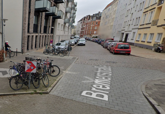 Bremer Straße Ecke Brauereiviertel, Quelle Google Maps
