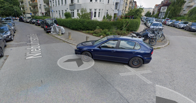 Niebuhrstraße und Steinstraße Quelle Google Maps