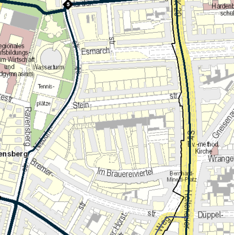 Stadtplan der Stadt Kiel, Velorouten, (c) Landeshauptstadt Kiel