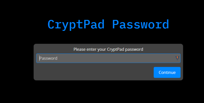 an password form from murena-vault cryptpad