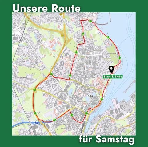 Sharepic von der Route Gott Samstag als Rundkurs mit Start und Ziel an der Reventloubrücke 