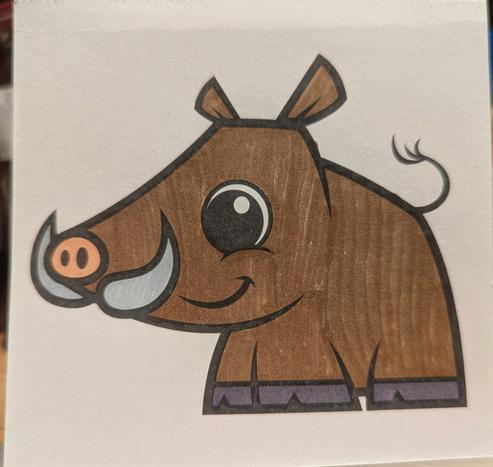 Ein selbstgemaltes Wildschwein.