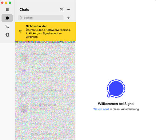 Screenshot Fehlermeldung. Angeblich „nicht verbunden“
