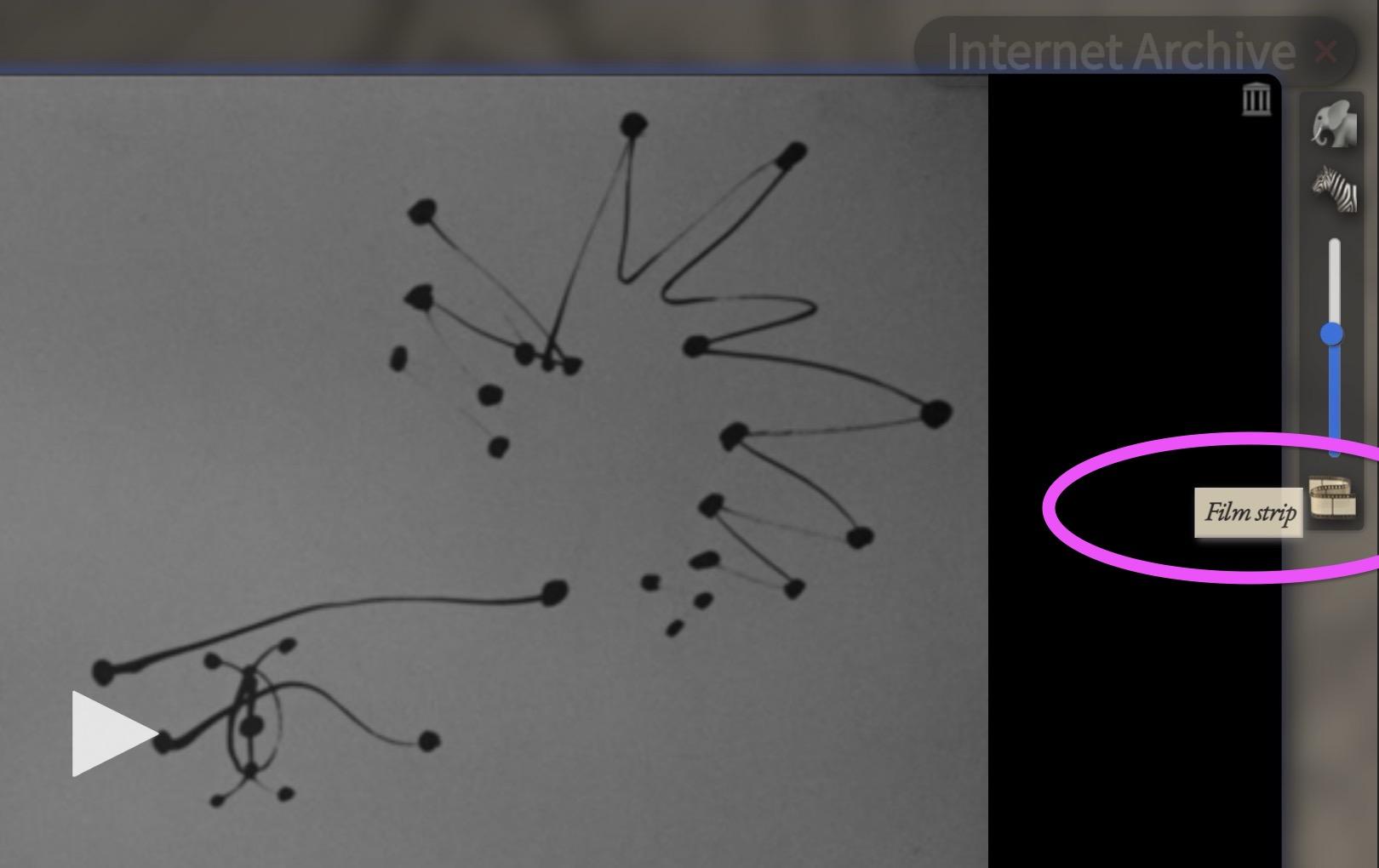Open the movie. Click the film strip button on the right