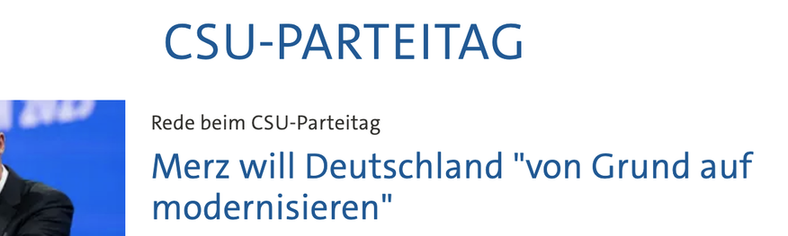 Rede beim CSU-Parteitag Merz will Deutschland "von Grund auf modernisieren" 