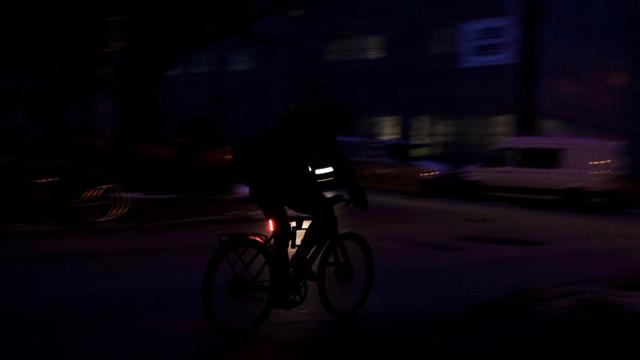 Radfahrer mit Licht