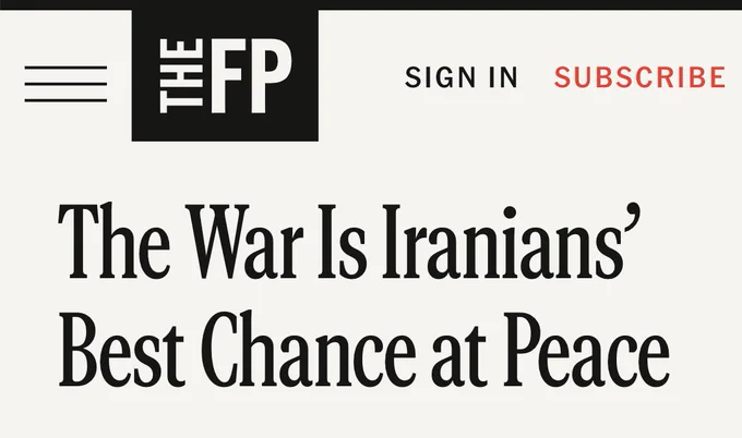 The War Is Iranians’
Best Chance at Peace
