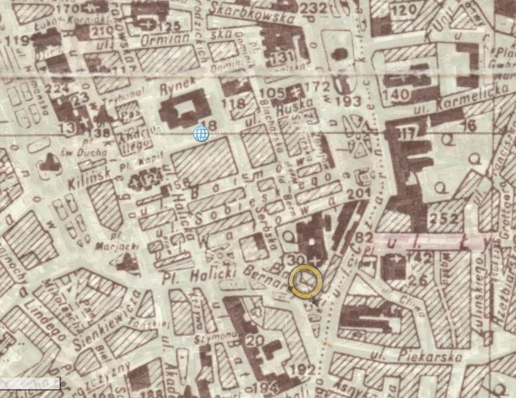 old streetmap of Lemberg/Lviv
