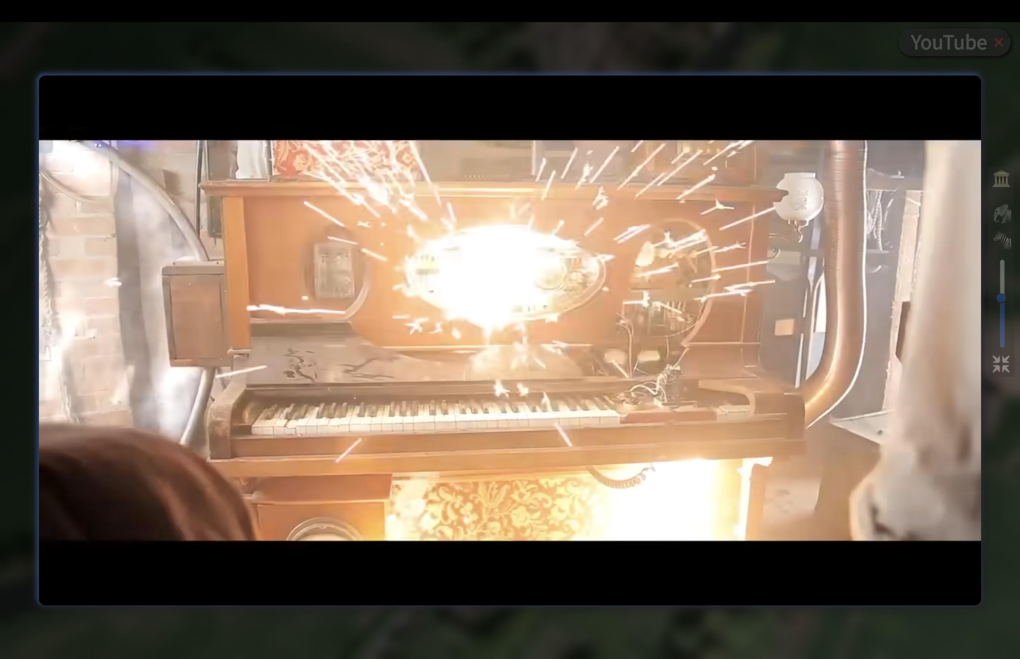 exploding old piano