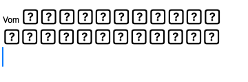 Screenshot mit lauter Outline-Quadraten, in denen je ein „?“ ist.
