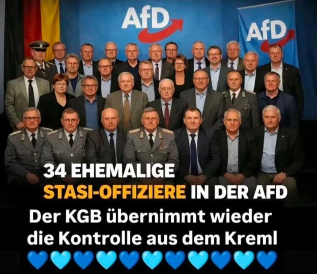 34 ehemalige Stasi Offiziere in der AFD, der KGB übernimmt wieder die Kontrolle aus dem Kreml