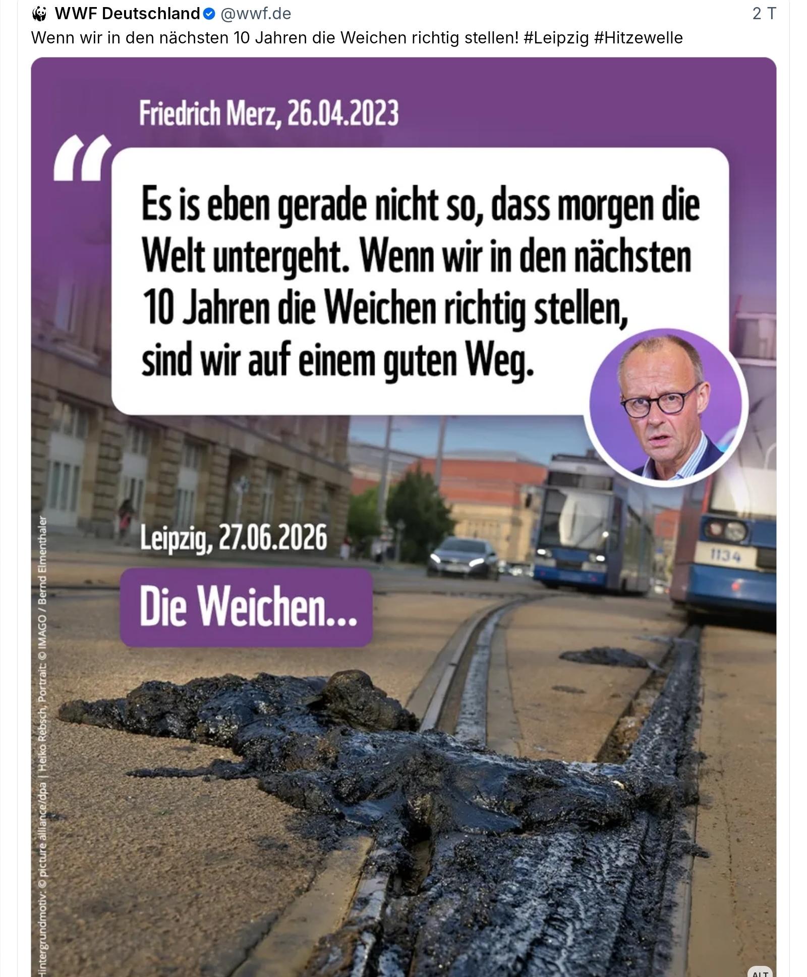 Wer, Friedrich Merz es ist eben halt nicht so dass morgen die Welt untergeht, wenn wir in den nächsten 10 Jahren die Weichen richtig stellen sind wir auf einem guten Weg 
Leipzig 27.06 26 die weichen