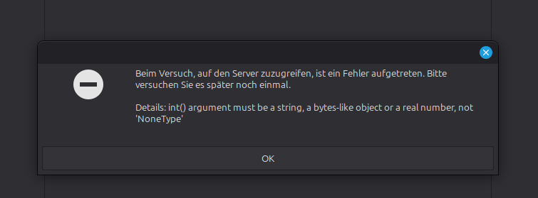 Das Bild zeigt eine Fehlermeldung aus Linux Mint 22.3