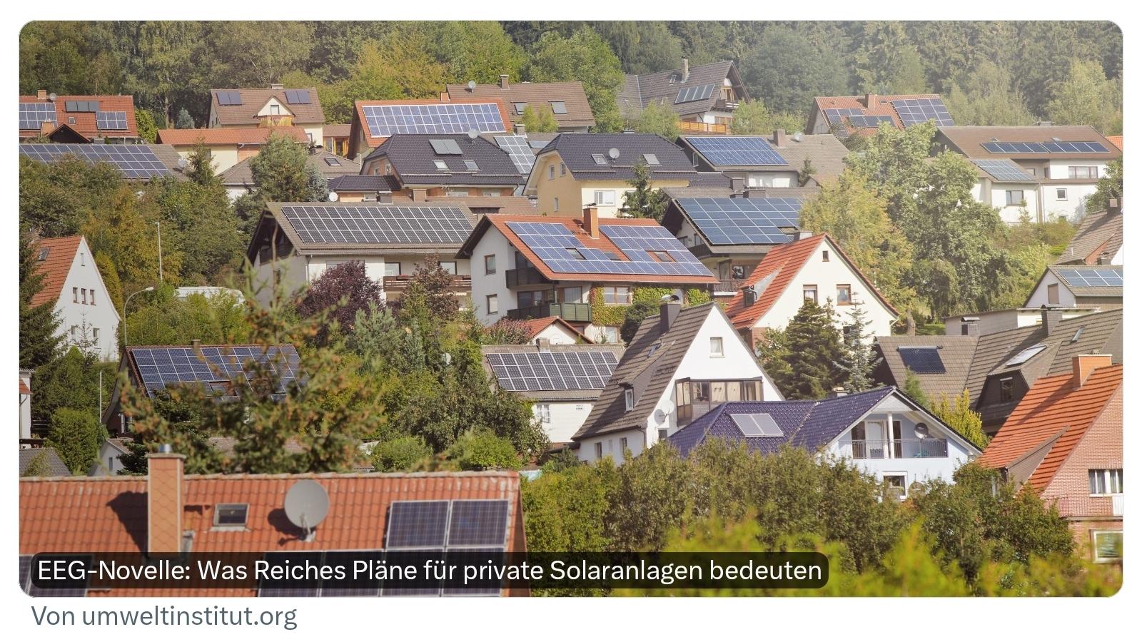 Bild solardächer EEG Novelle, was Reiches Pläne für private solaranlagen bedeuten.