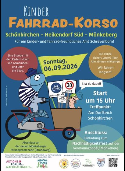 Kidical Mass Schönkirchen, Heikendorf, Mönkeberg

6.9.26, 15 Uhr ab Dorfteich Schönkirchen