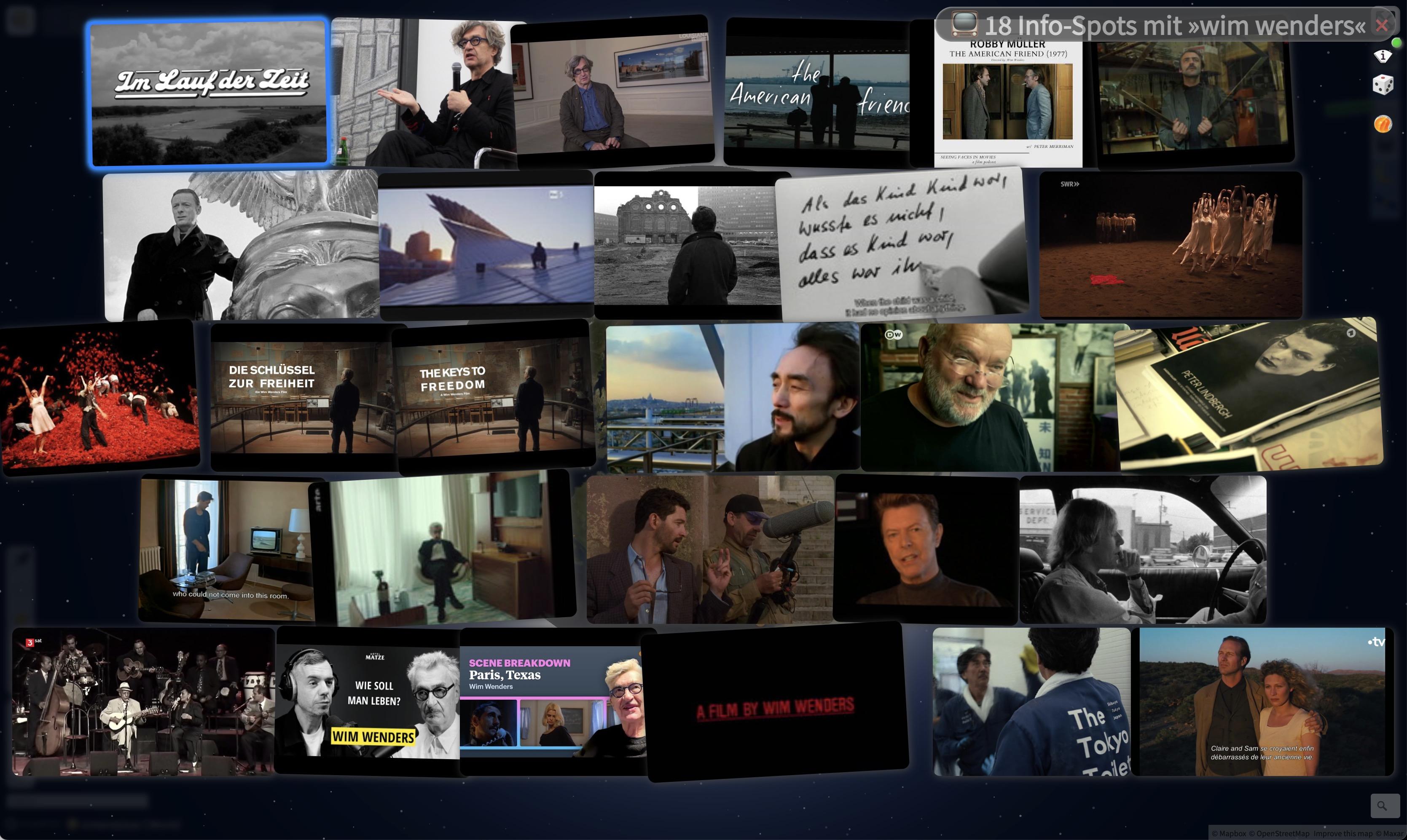 18 Thumbnails zu Wim Wenders Filmen